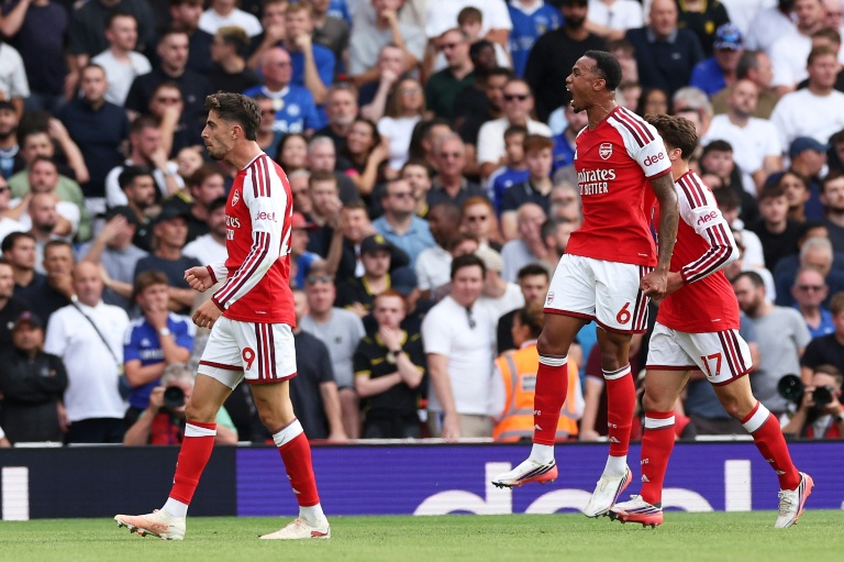 Kai Havertz (à gauche) vient de signer l'égalisation pour Arsenal finalement vainqueur de Chelsea à l'Emirates Stadium, le 6 septembre 2026