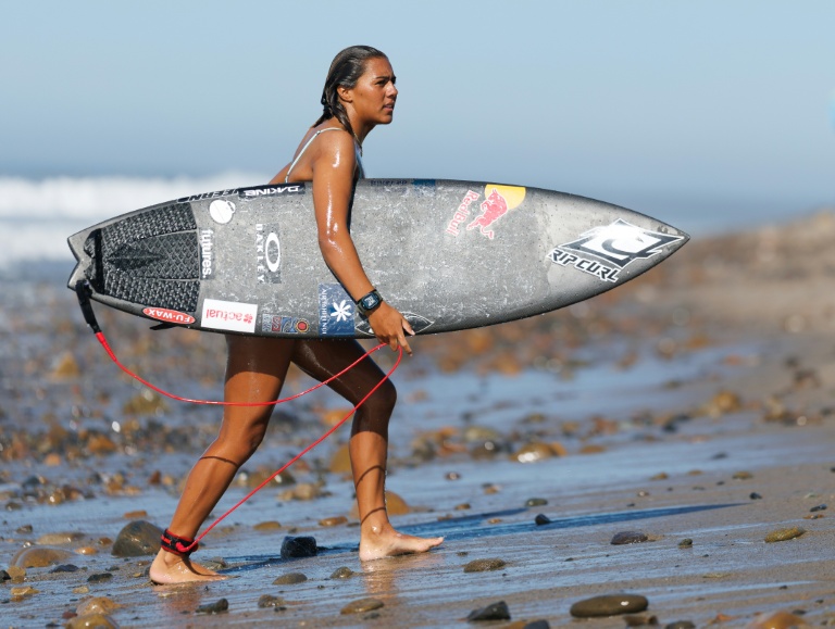Tya Zebrowski lors d'un entraînement à Lower Trestles dans le comté de San Diego, en Californie, le 9 septembre 2026 aux Etats-Unis