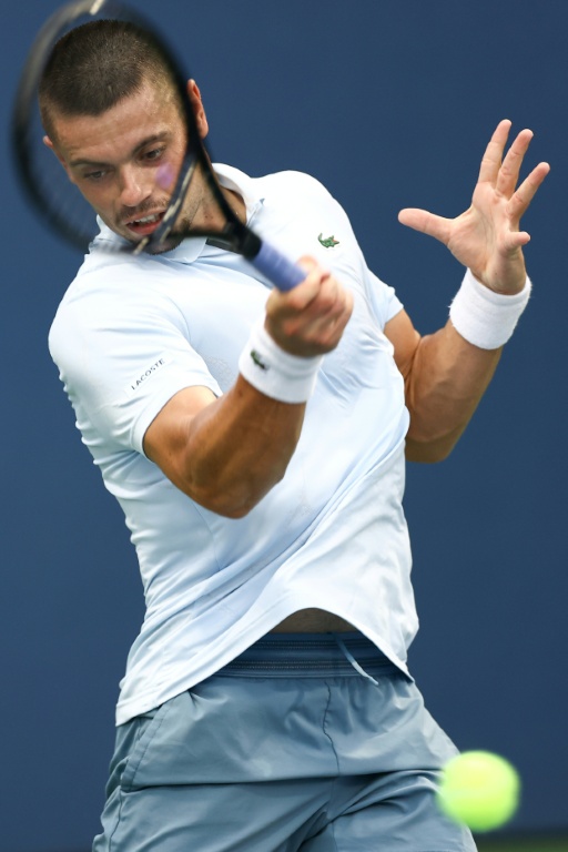 Le Français Arthur Gea lors de son match du premier tour de l'US Open contre l'Argentin Juan Manuel Cerundolo, à New York, le 1er septembre 2026