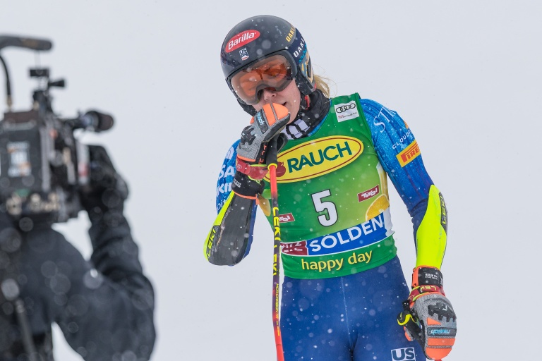 La superstar américaine du ski Mikaela Shiffrin, qui s'est contentée de la 7e place du géant d'ouverture de la saison à Sölden (Autriche), le 24 octobre 2026