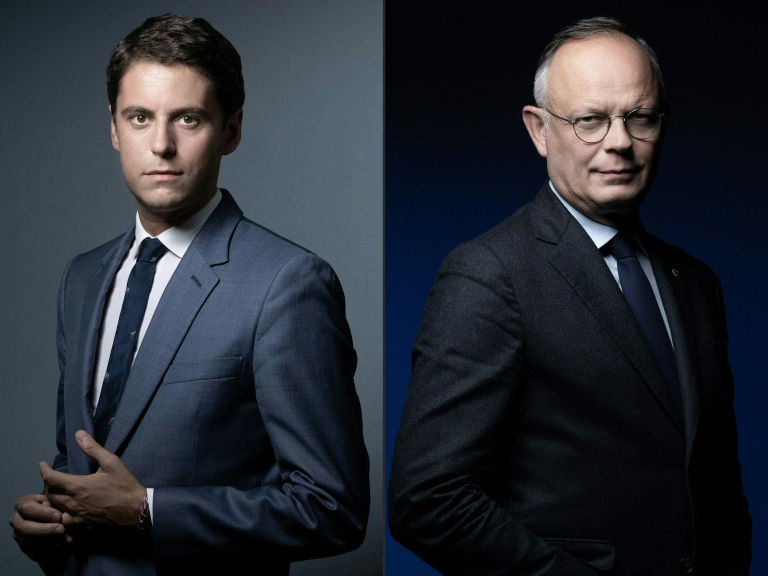 Gabriel Attal et Édouard Philippe lors du congrès à Dijon