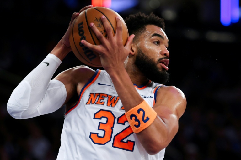 Karl-Anthony Towns avec les New York Knicks contre les Toronto Raptors au Madison Square Garden à New York le 15 octobre 2026
