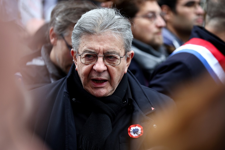 Le leader Insoumis Jean-Luc Mélenchon à la manifestation pour le pouvoir d'achat du 24 octobre 2026 à Paris