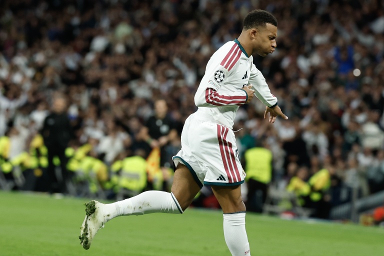 Kylian Mbappé, un des prétendants au Ballon d'or, lors du match de Ligue des champions entre son club du Real Madrid et Leipzig, le 21 octobre 2026 au Santiago-Bernabeu