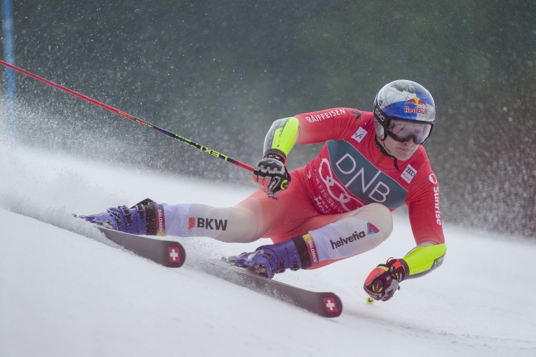 Marco Odermatt lors du géant de Kvitfjell (Norvège), le 24 mars 2026