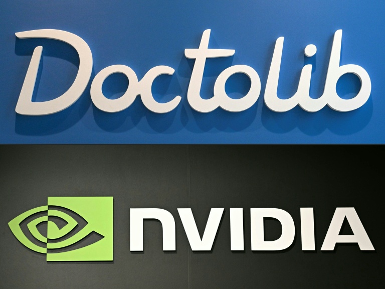 Logos de Doctolib et Nvidia, symboles de l'IA en santé