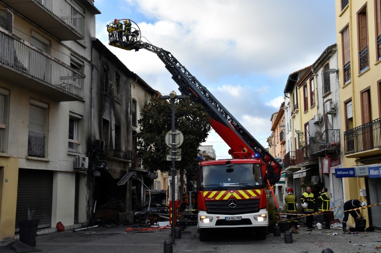 Le site de l'incendie à Saint-Laurent-de-la- Salanque, le 15 février 2022, dans les Pyrénées-Orientales