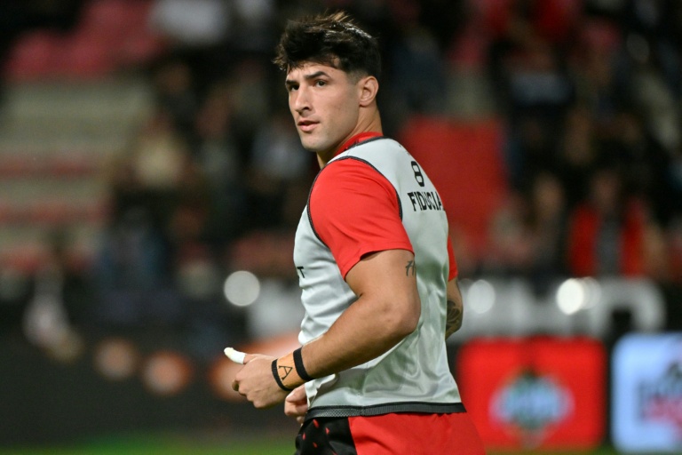 Le centre italien de Toulouse Tommaso Menoncello lors d'un entraînement.