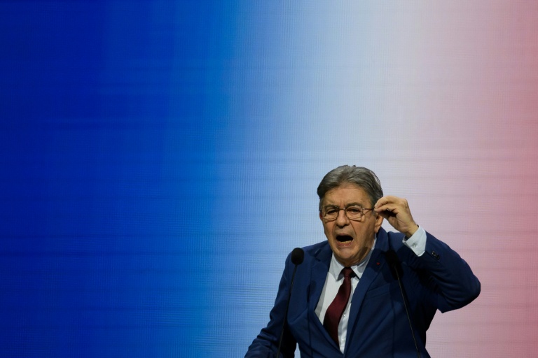 Jean-Luc Melenchon en meeting à Cournon d’Auvergne dans le Puy-de-Dôme, le 11 octobre 2026