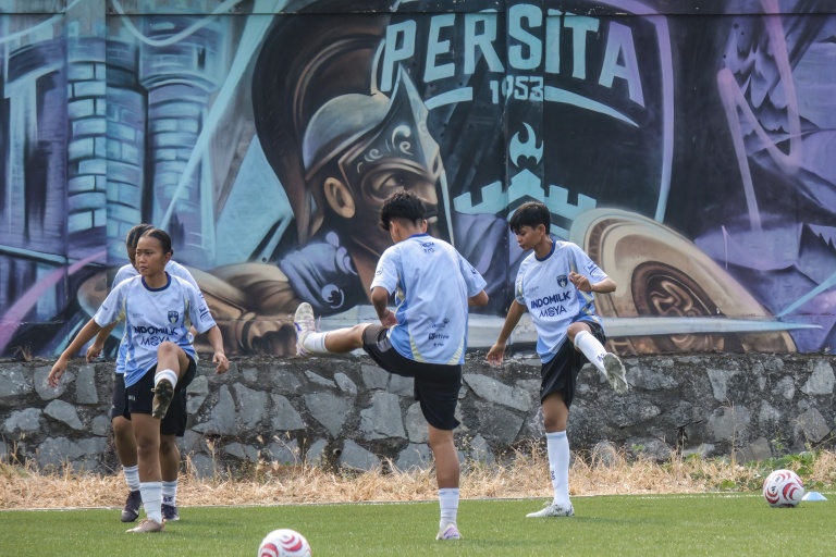 Séance d'entraînement des joueuses du Persita Tangerang, le 26 septembre 2026 à Tangerang