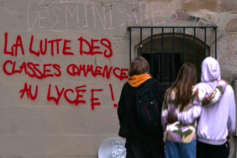 Près du lycée Sophie-Germain à Paris le 9 octobre 2026