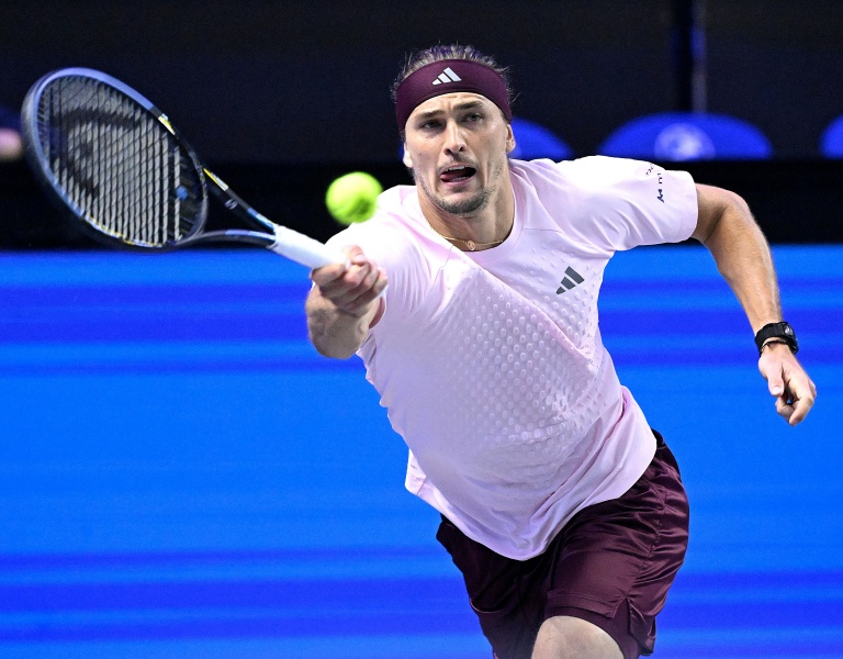 Alexander Zverev en action lors de son match à Vienne
